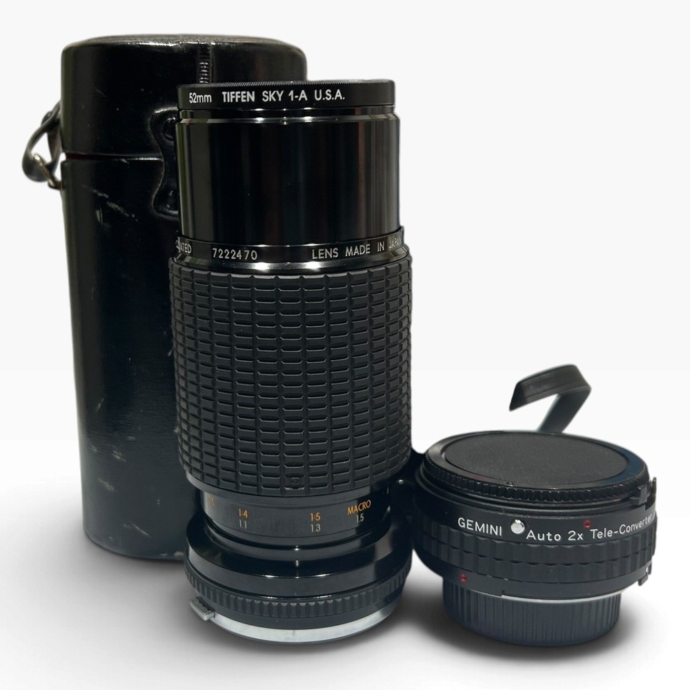 Sigma Zoom-K II 70-210mm f4.5 Lens Gemini 2x Tele-Converter Minolta M/MD Cases